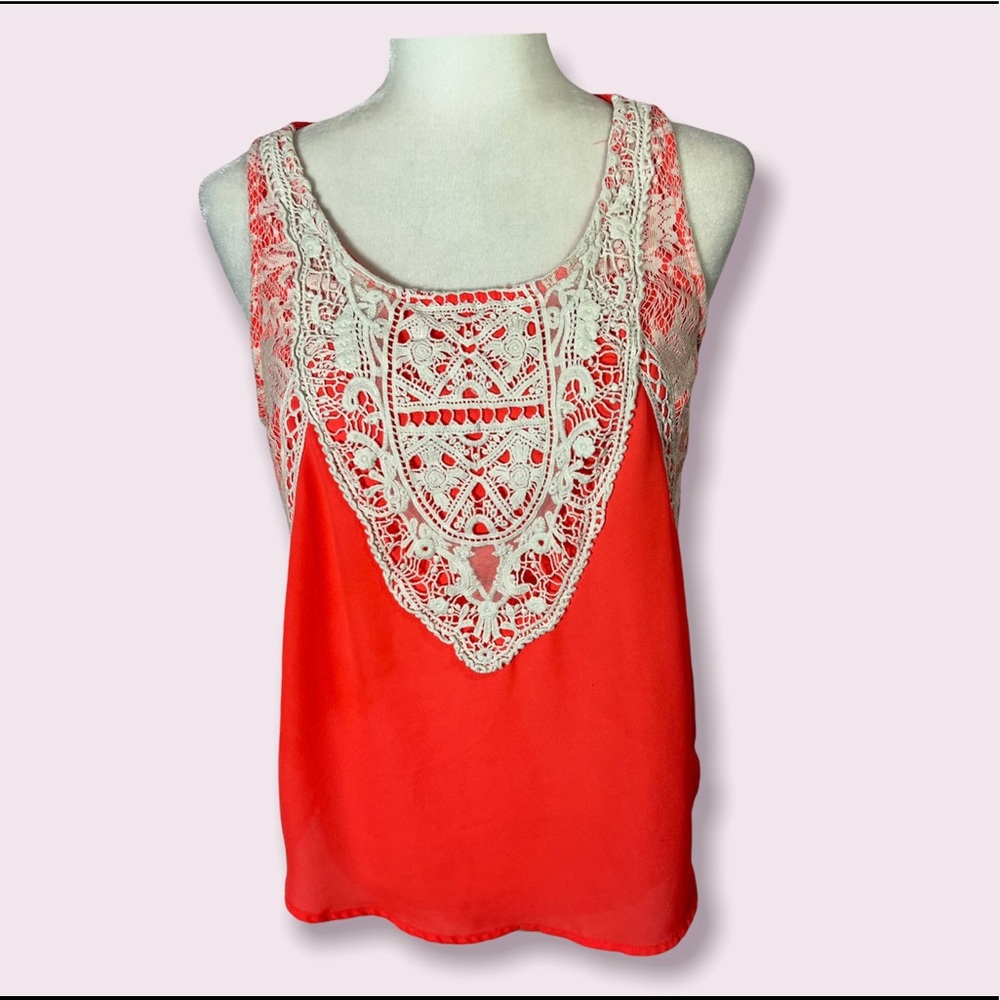 Crocheted Embellished Sleeveless Blouse